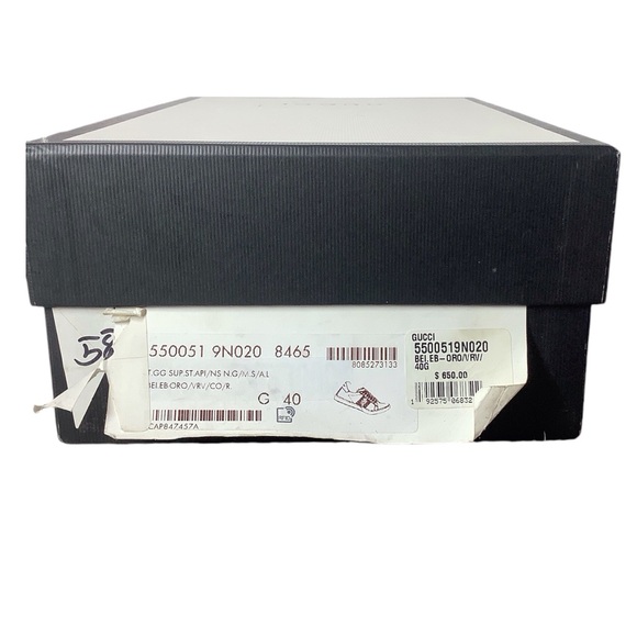 GUCCI GG Supreme Monogram Bees Ayers Web Womens Ace Sneakers Beige Oro Green Red - Picture 7 of 7